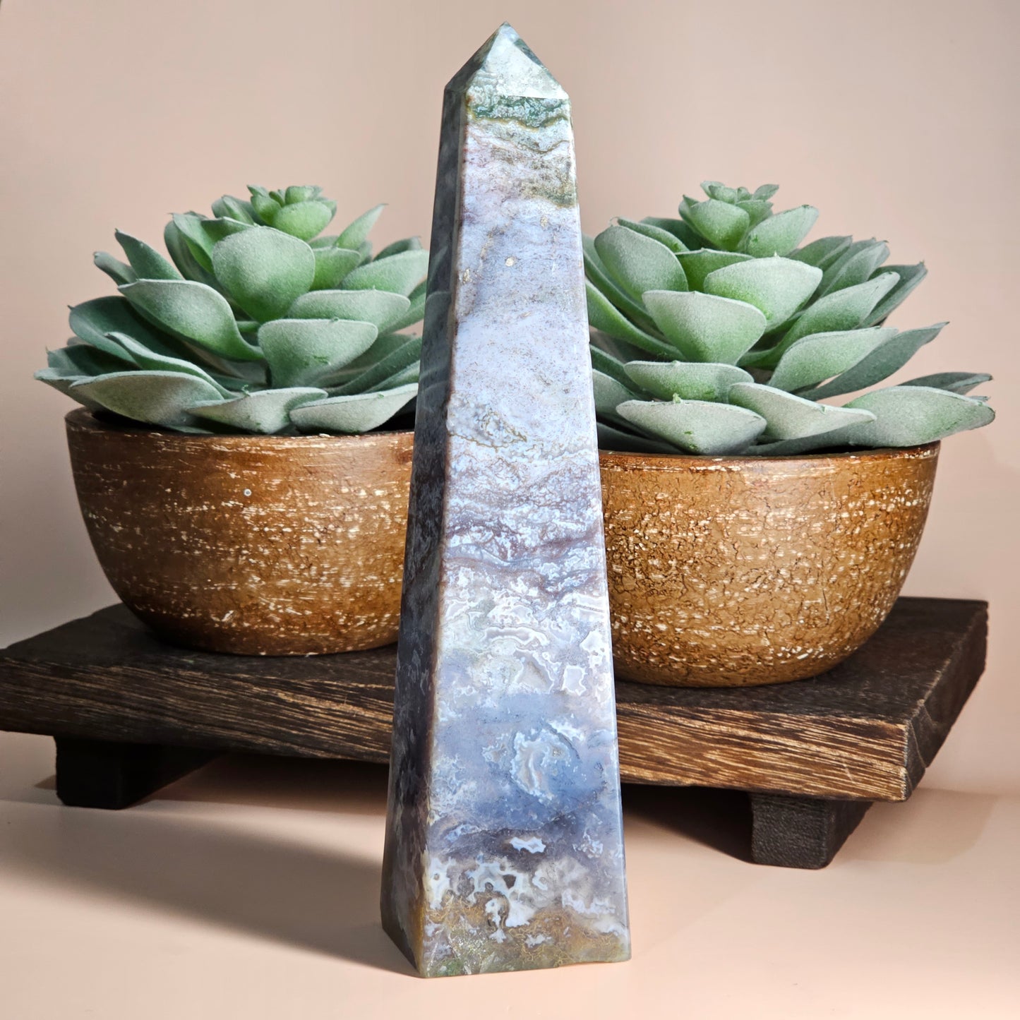 Purple Moss Agate Obelisk