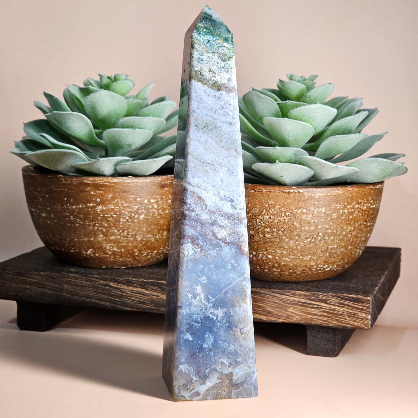 Purple Moss Agate Obelisk