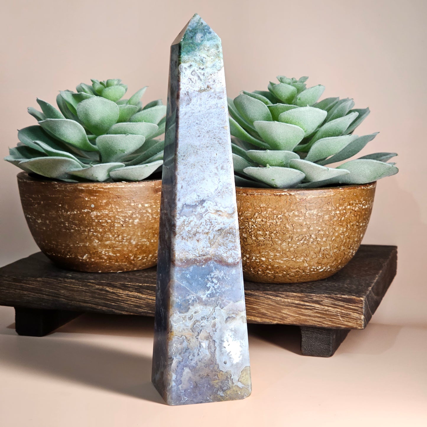 Purple Moss Agate Obelisk