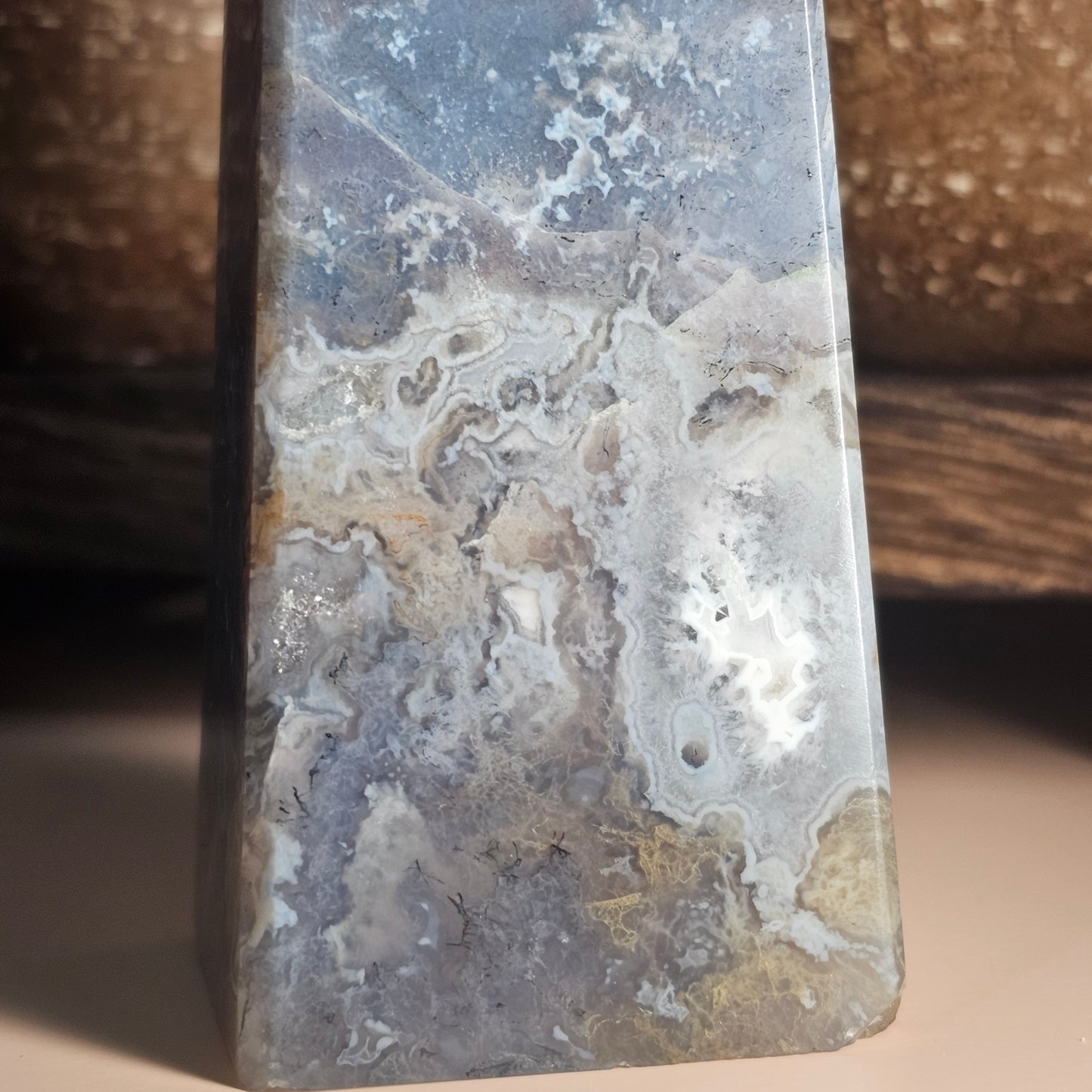 Purple Moss Agate Obelisk