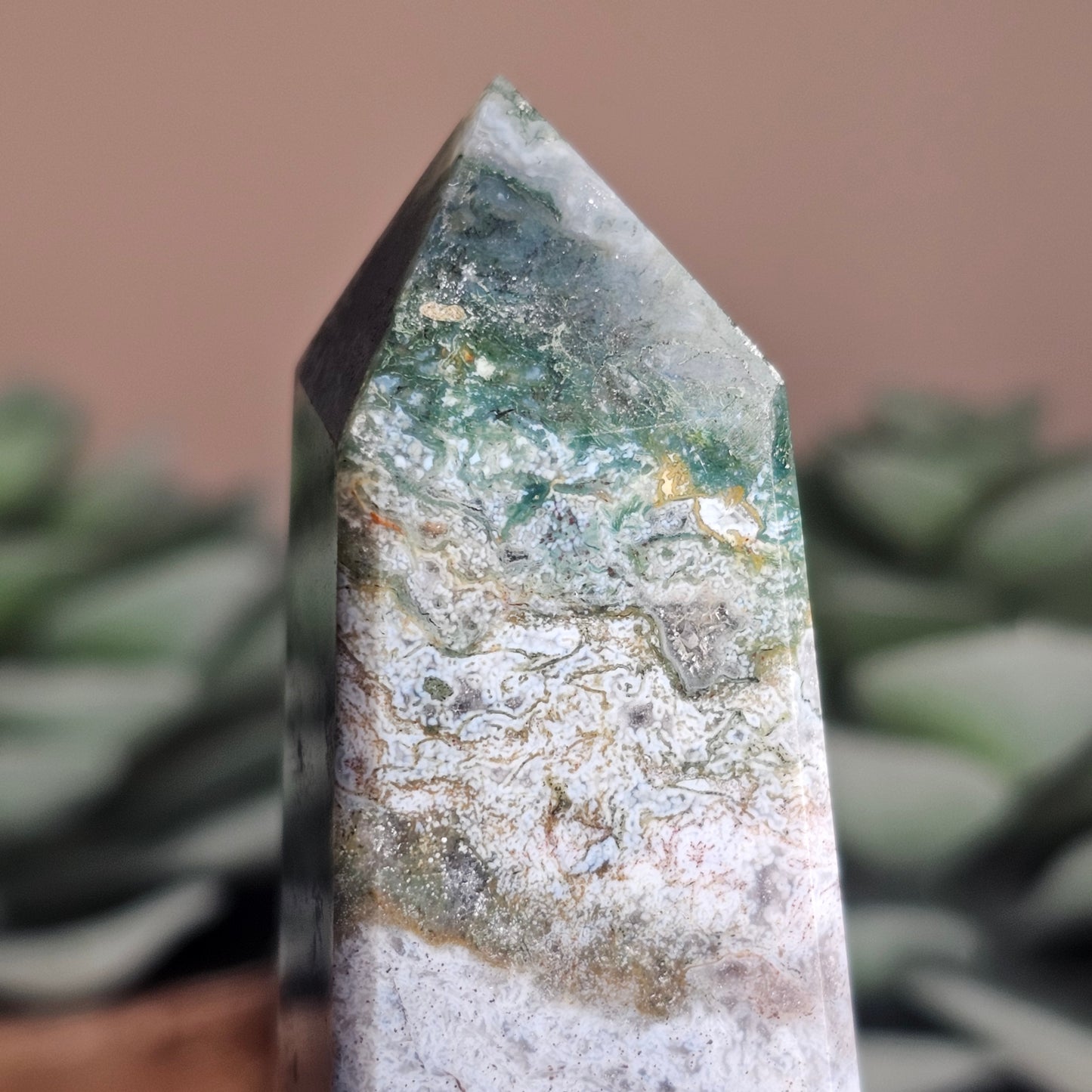 Purple Moss Agate Obelisk