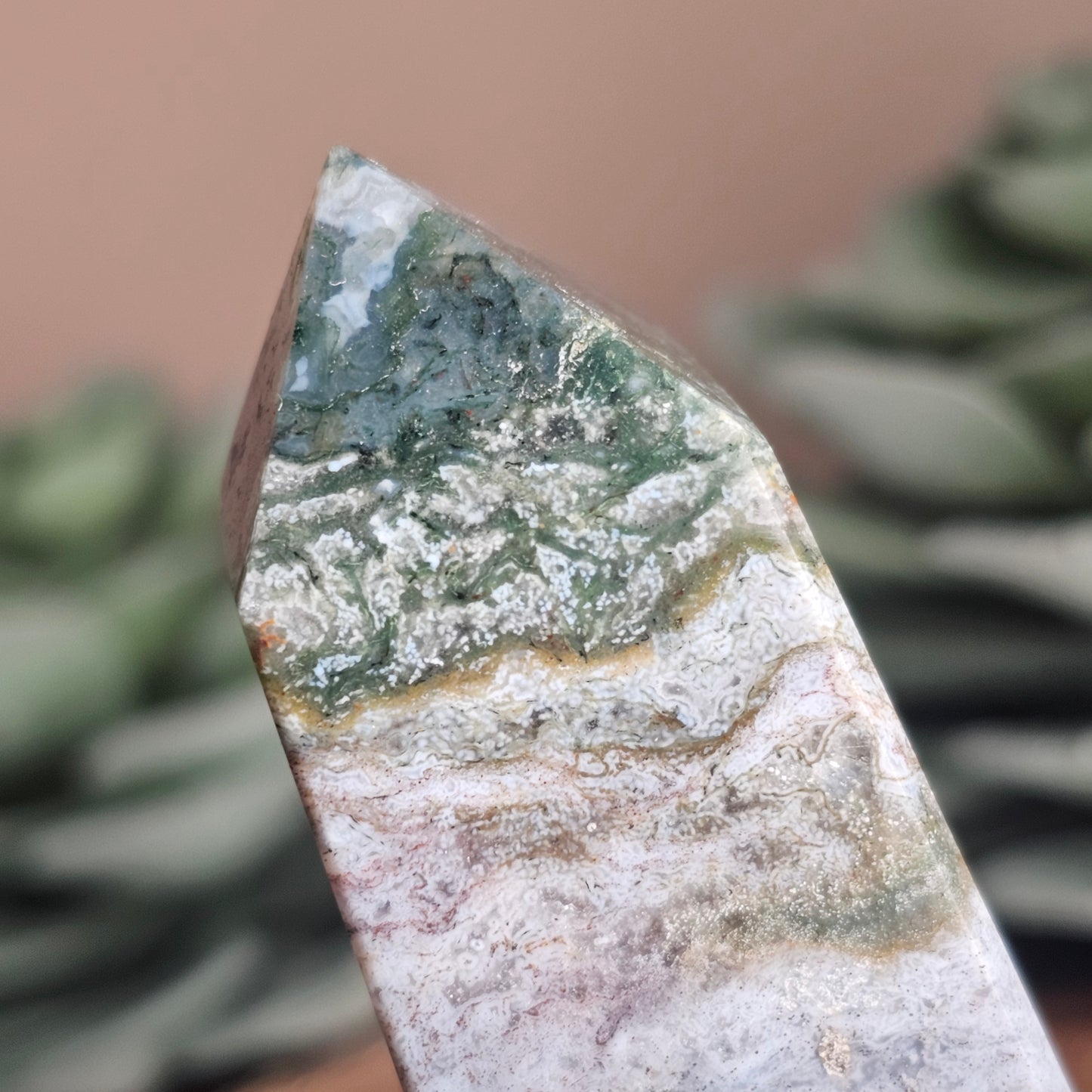 Purple Moss Agate Obelisk