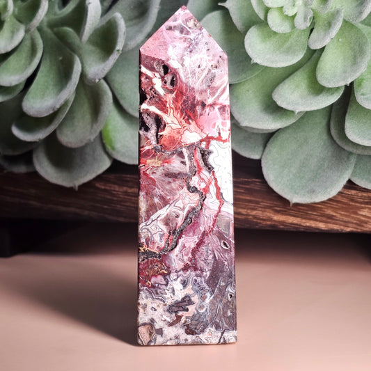 Mexican Crazy Lace Agate Obelisk (C)