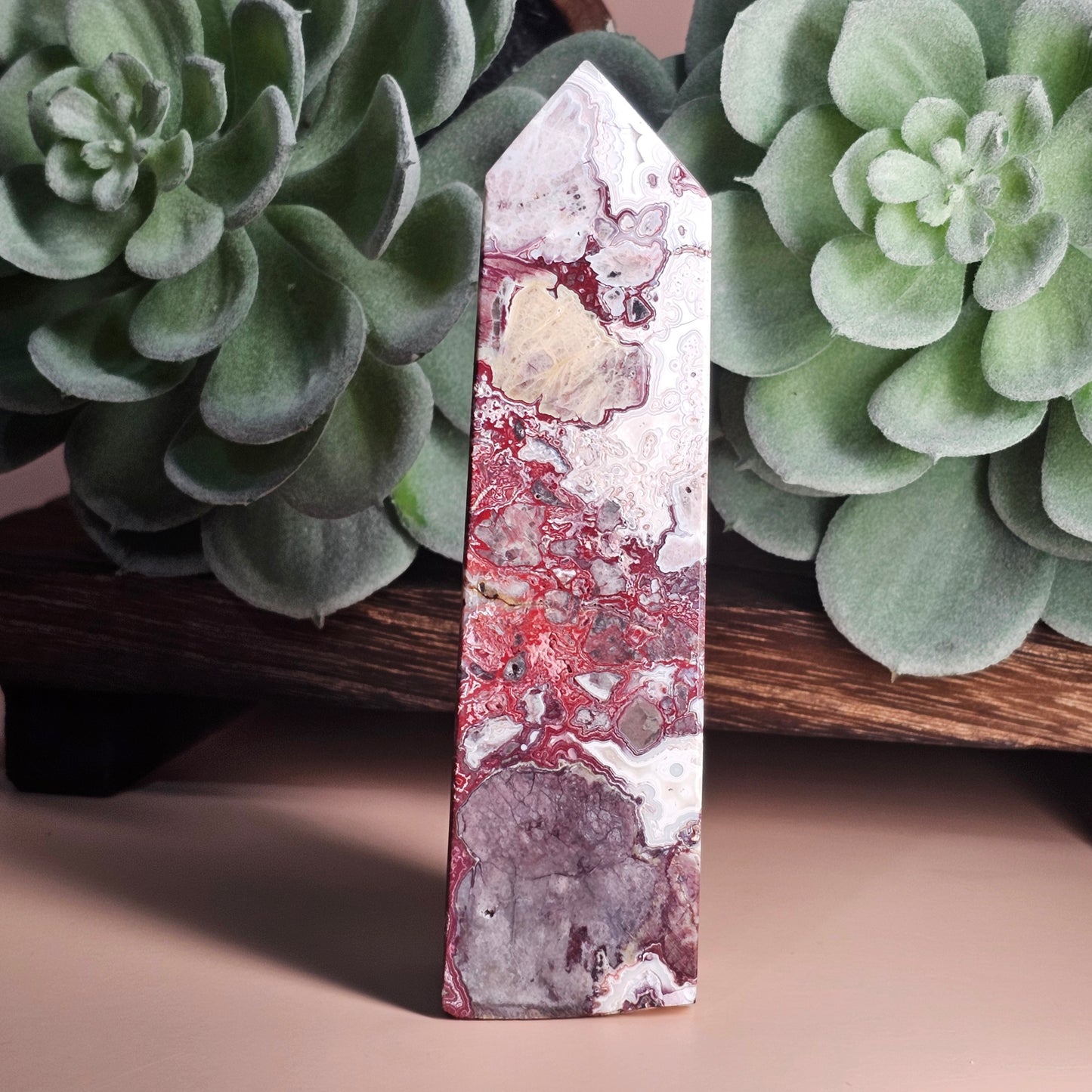 Mexican Crazy Lace Agate Obelisk (B)