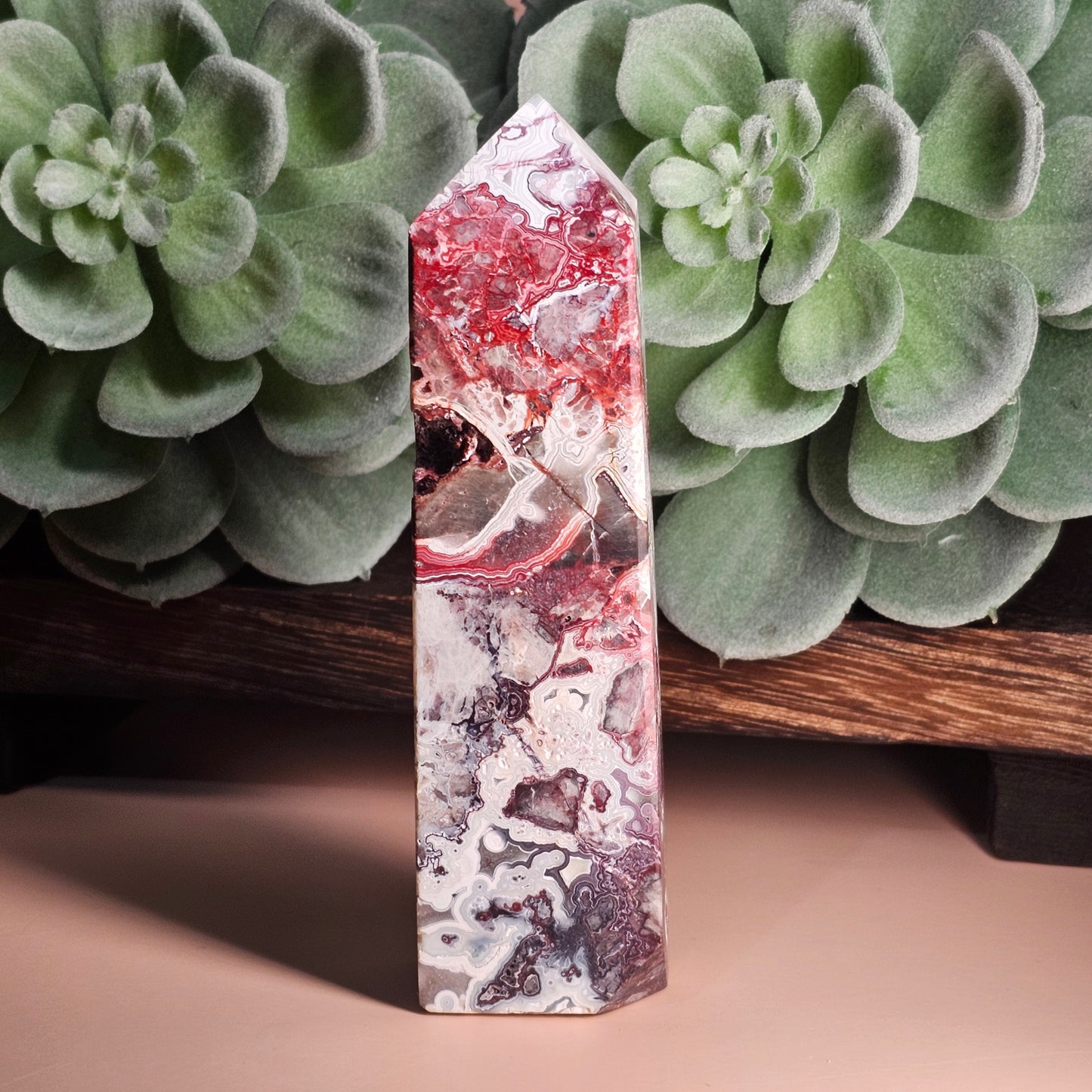 Mexican Crazy Lace Agate Obelisk (B)