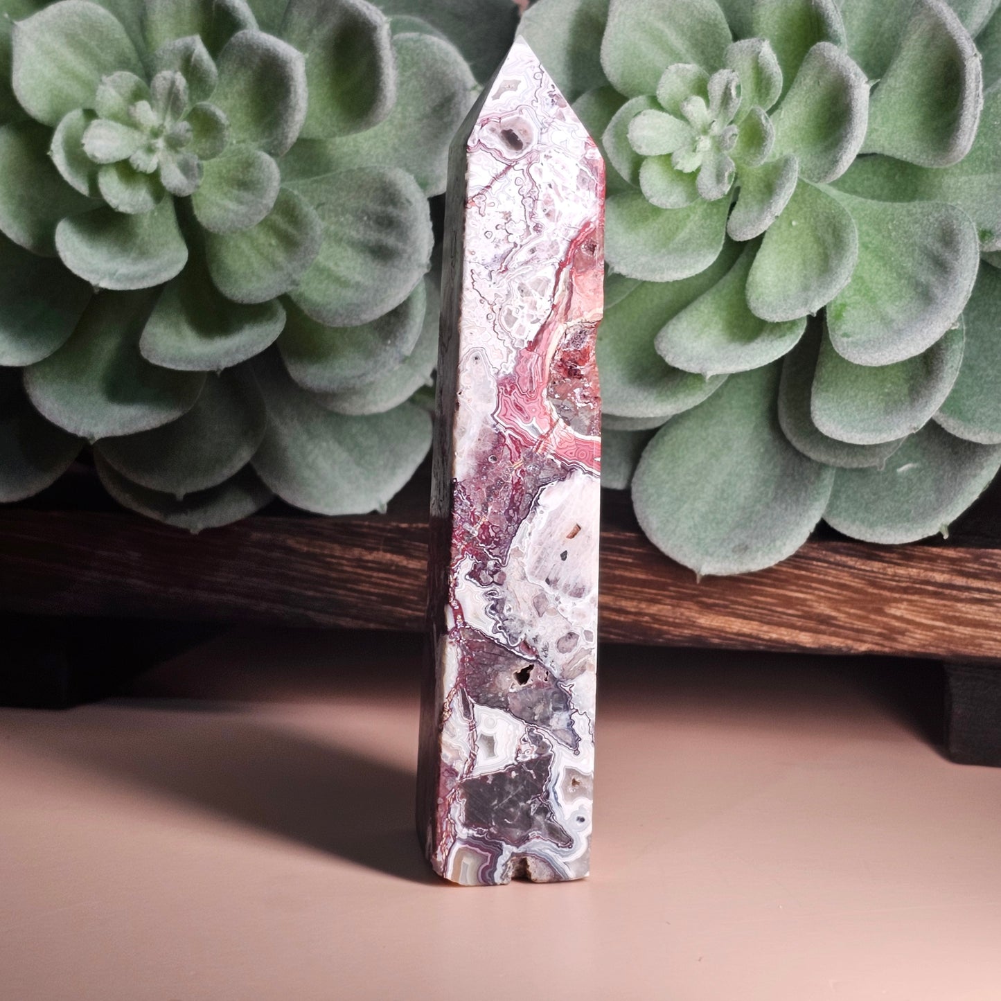 Mexican Crazy Lace Agate Obelisk (B)