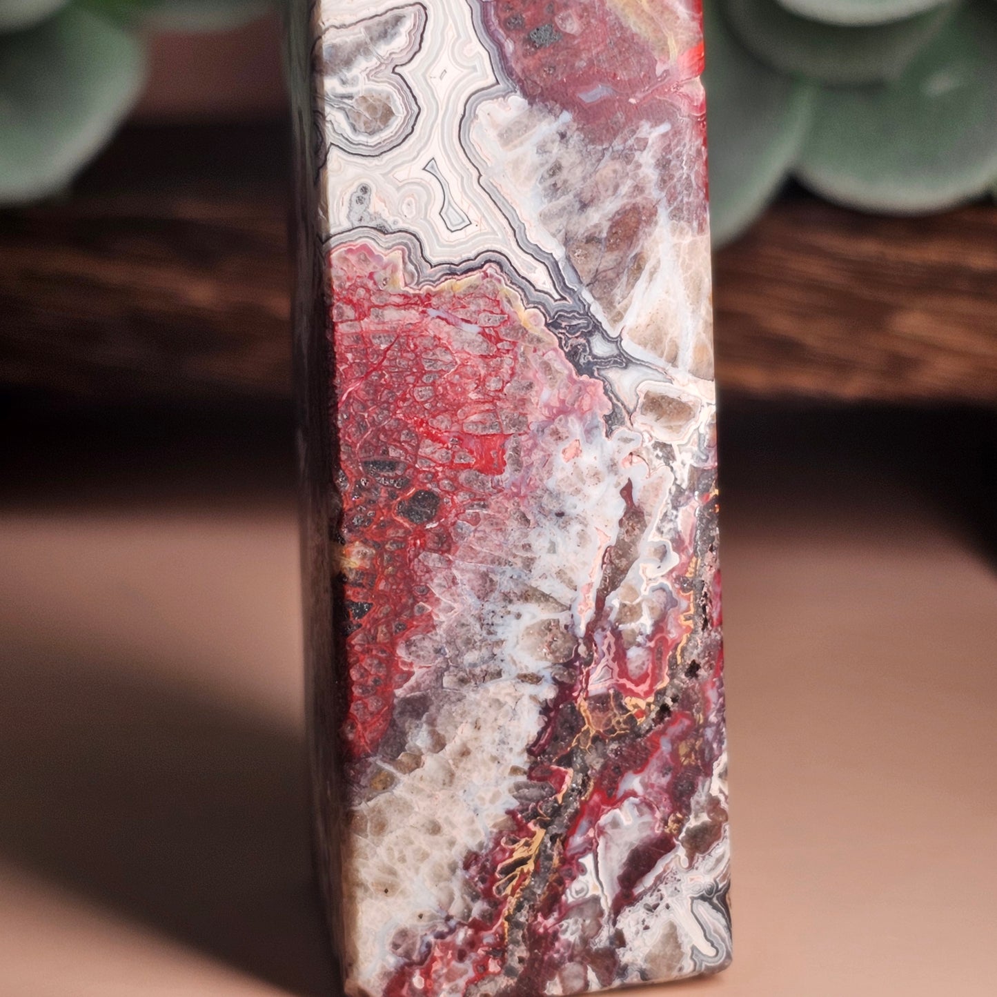 Mexican Crazy Lace Agate Obelisk (C)