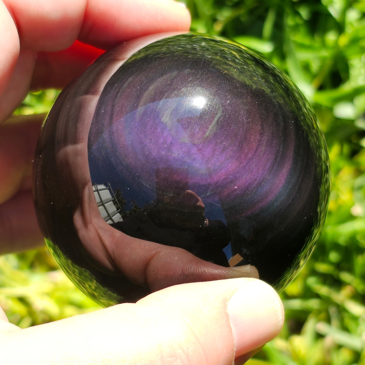 Large Rainbow Obsidian Sphere | D