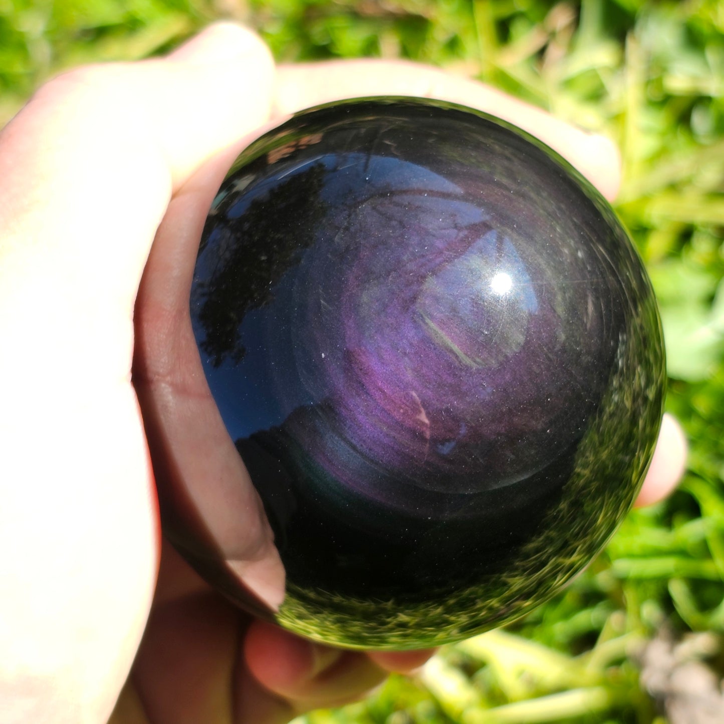 Large Rainbow Obsidian Sphere | D