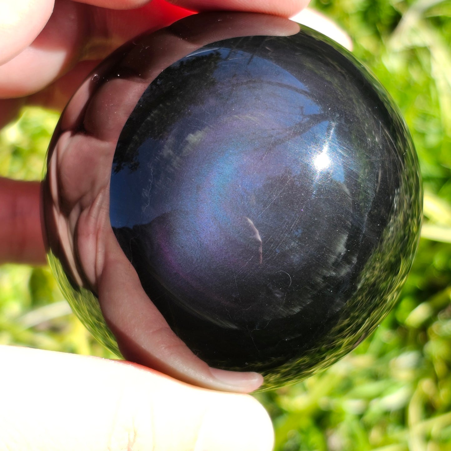 Large Rainbow Obsidian Sphere | D