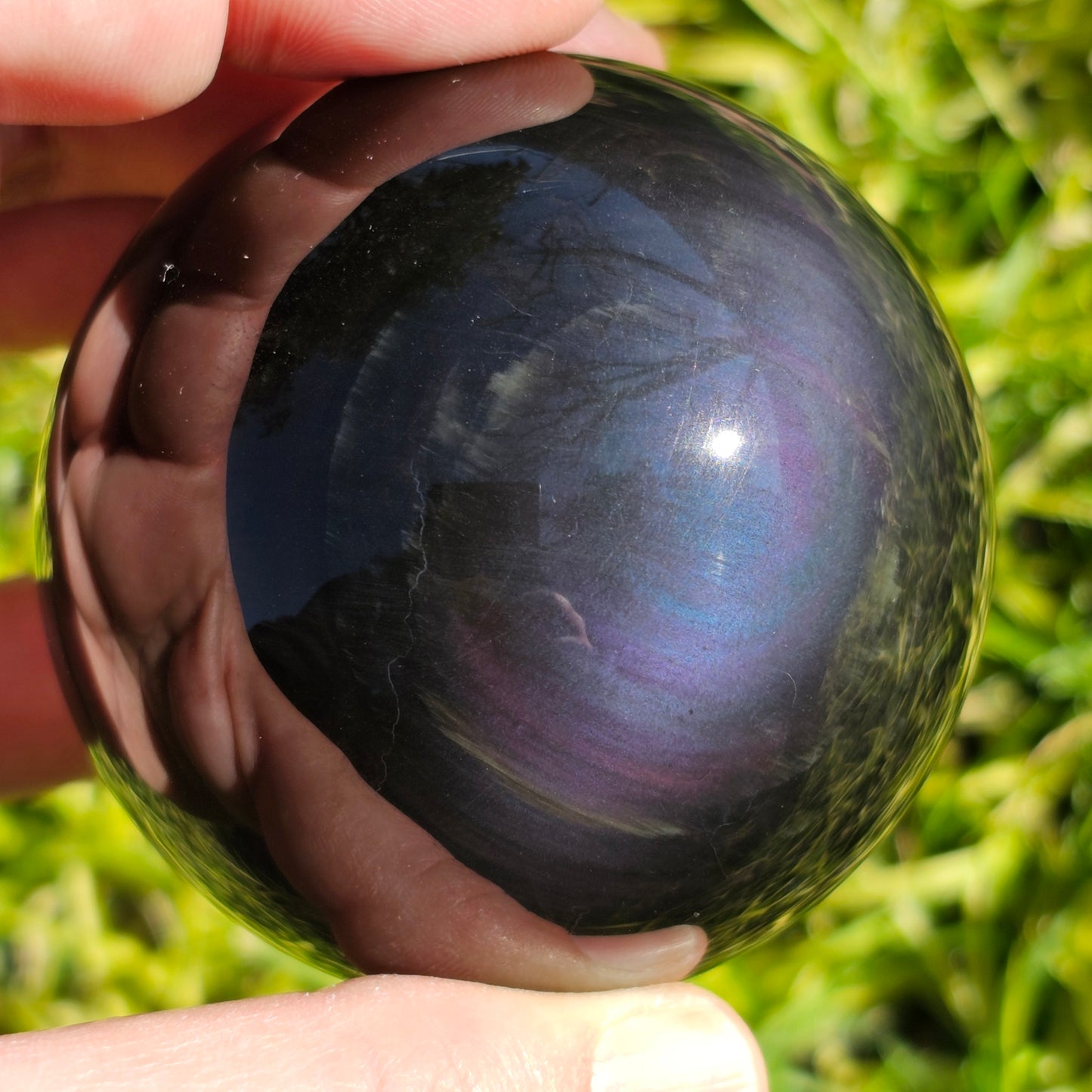 Large Rainbow Obsidian Sphere | D