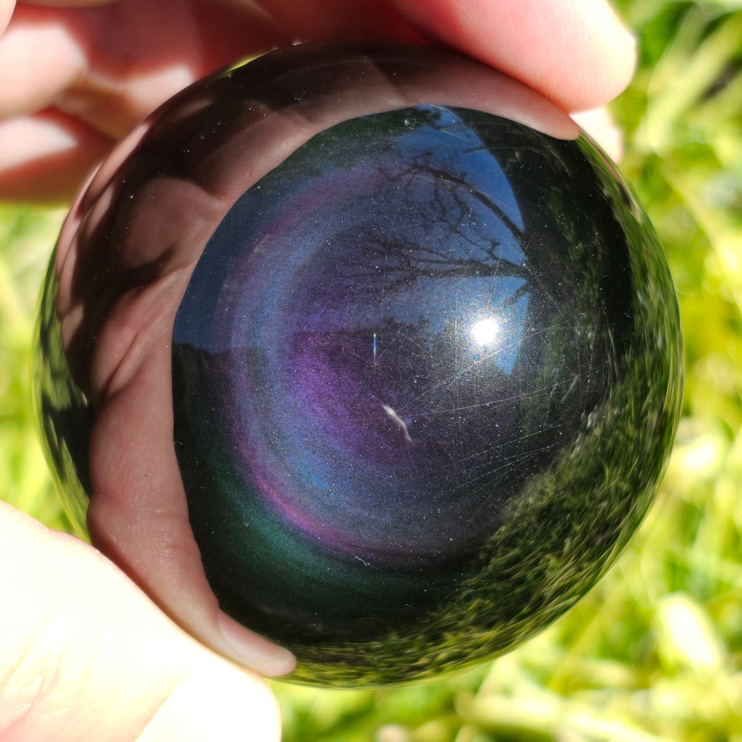 Rainbow Obsidian Sphere | C
