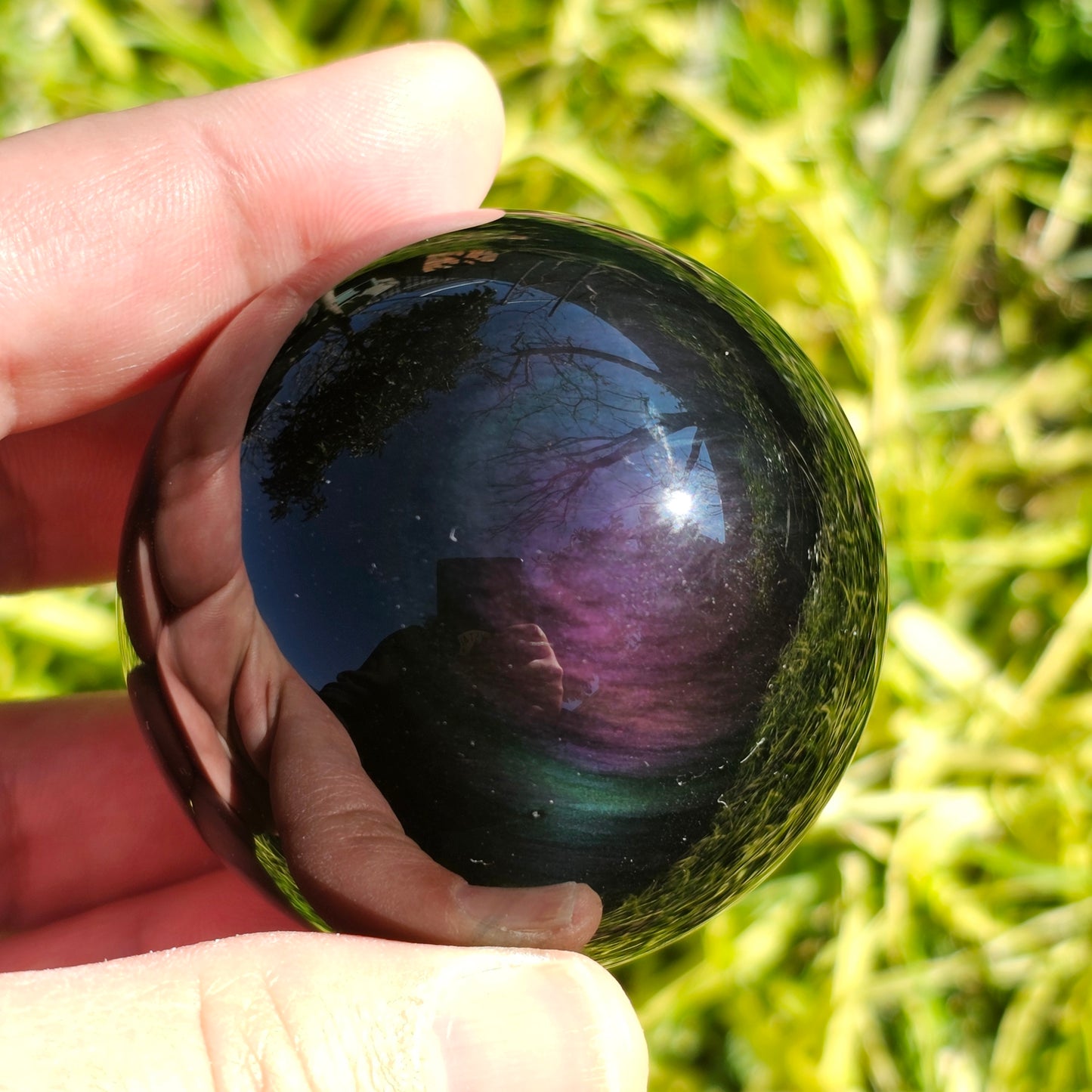 Rainbow Obsidian Sphere | B