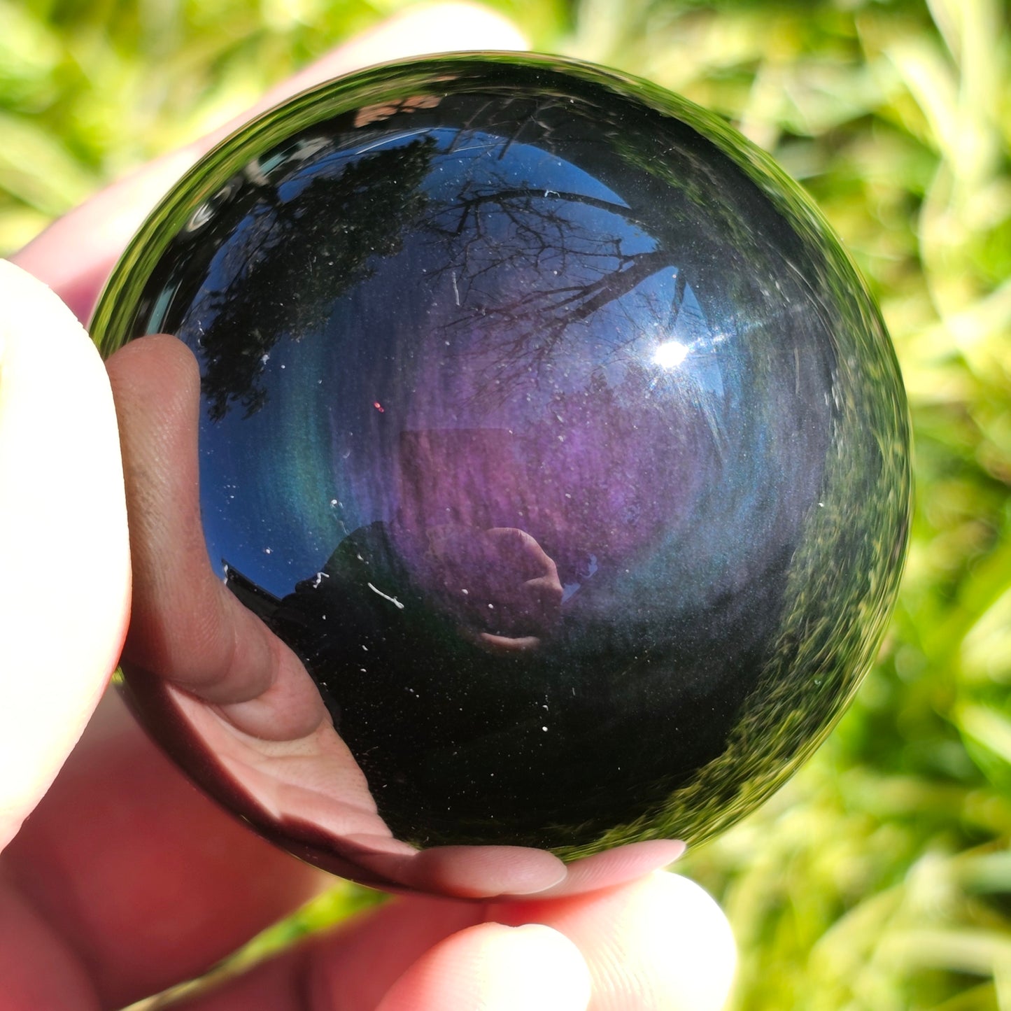 Rainbow Obsidian Sphere | B