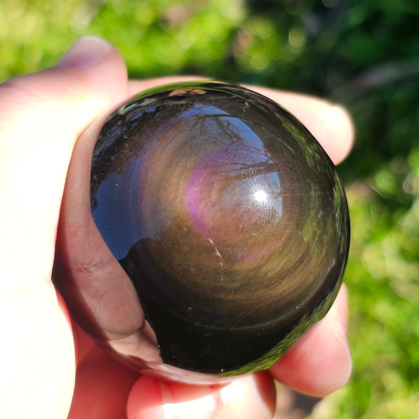Rainbow Obsidian Sphere | A