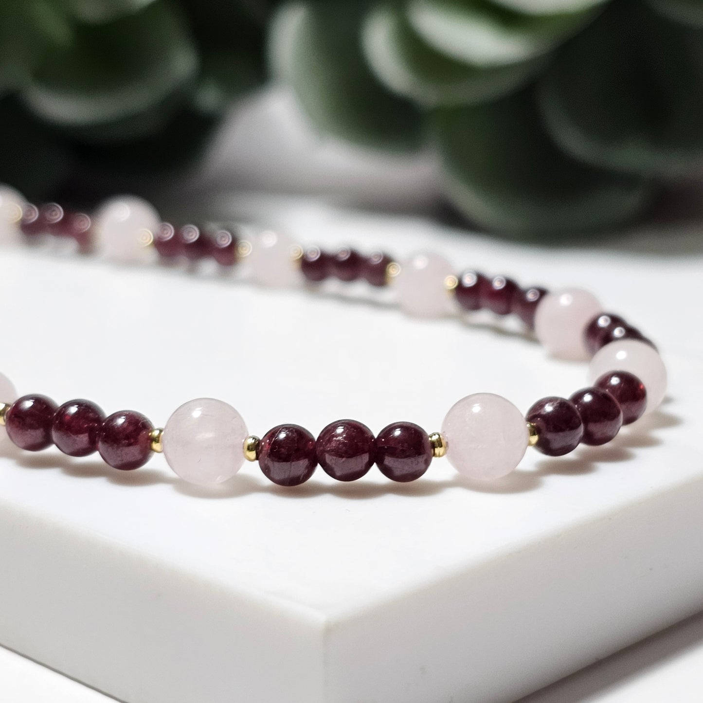 Garnet and Rose Quartz Necklace
