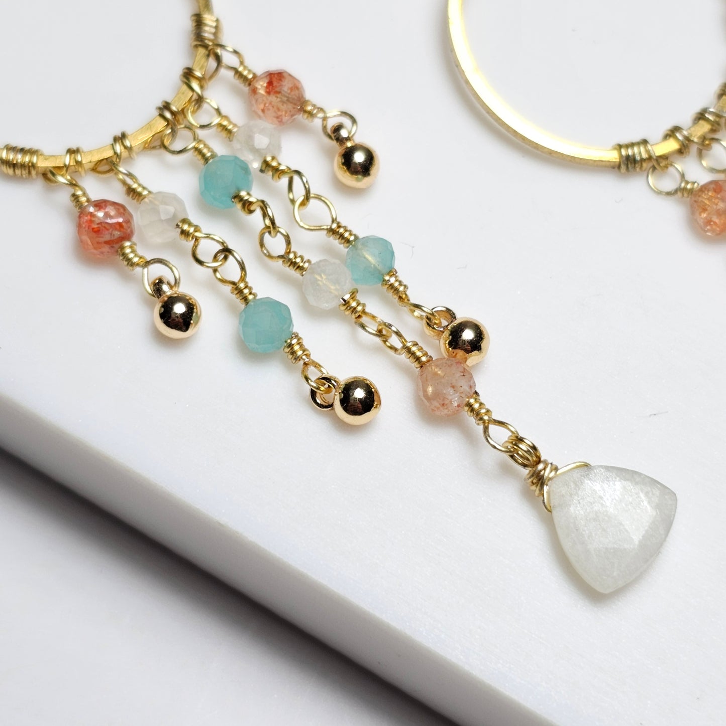 Multi-Gem Dangle Earrings