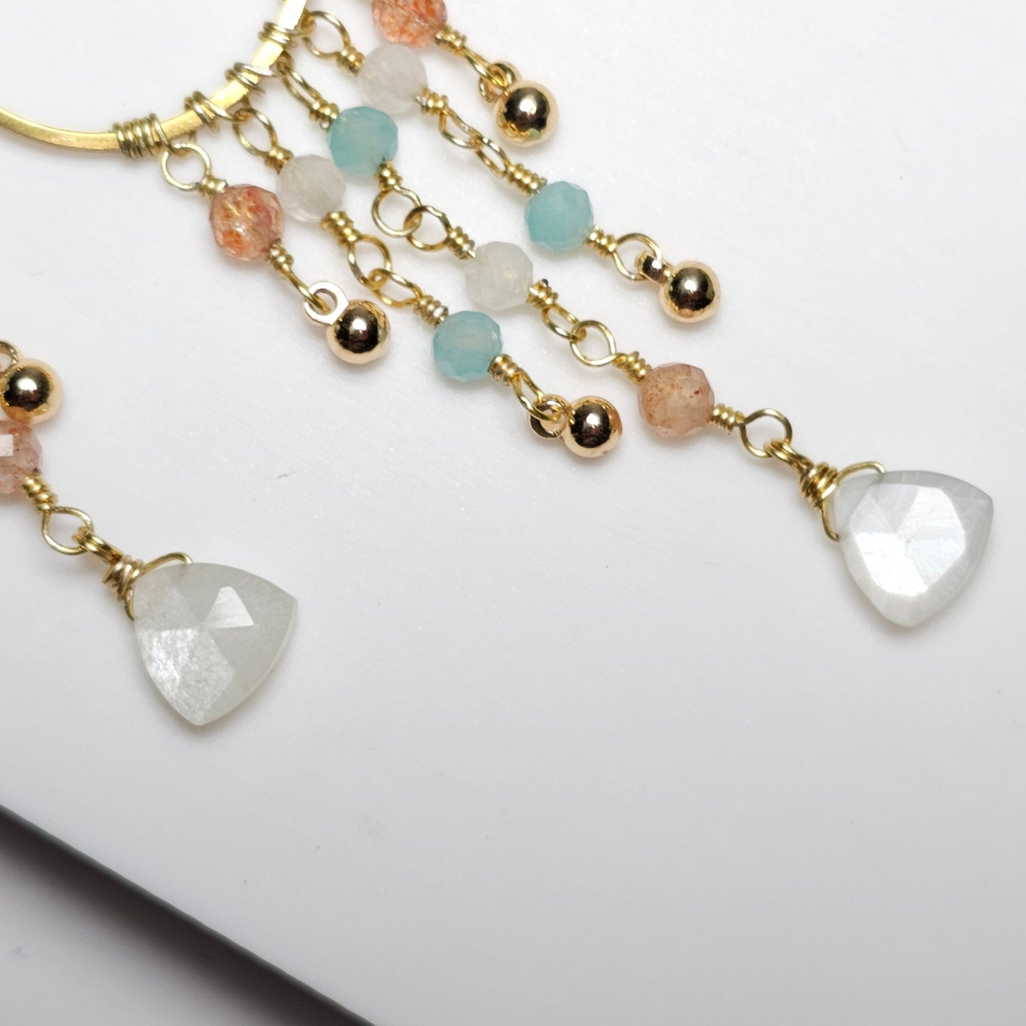 Multi-Gem Dangle Earrings