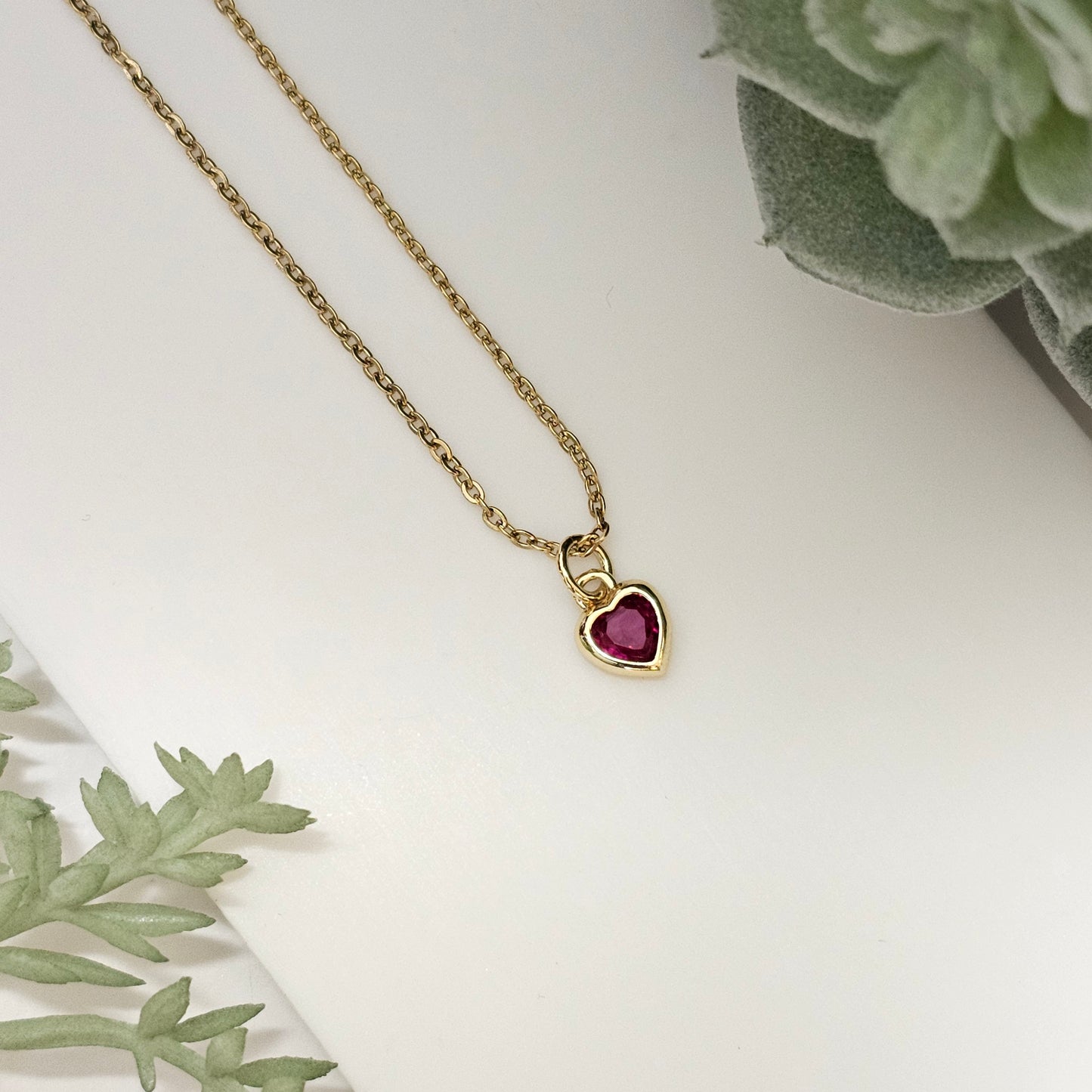 CZ Heart Necklaces | Gemstone Simulant