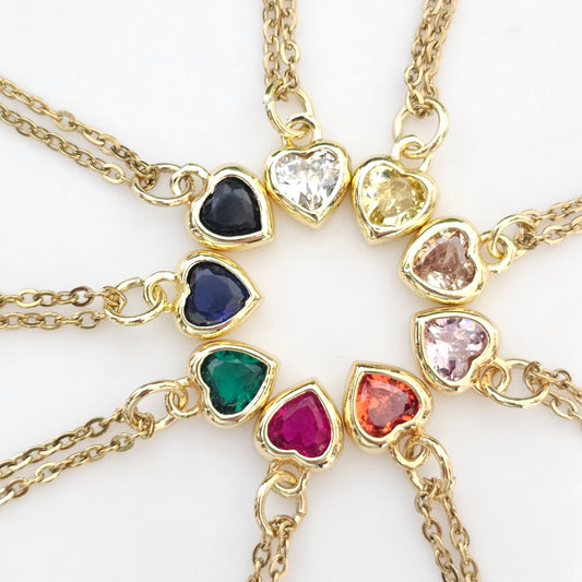 CZ Heart Necklaces | Gemstone Simulant