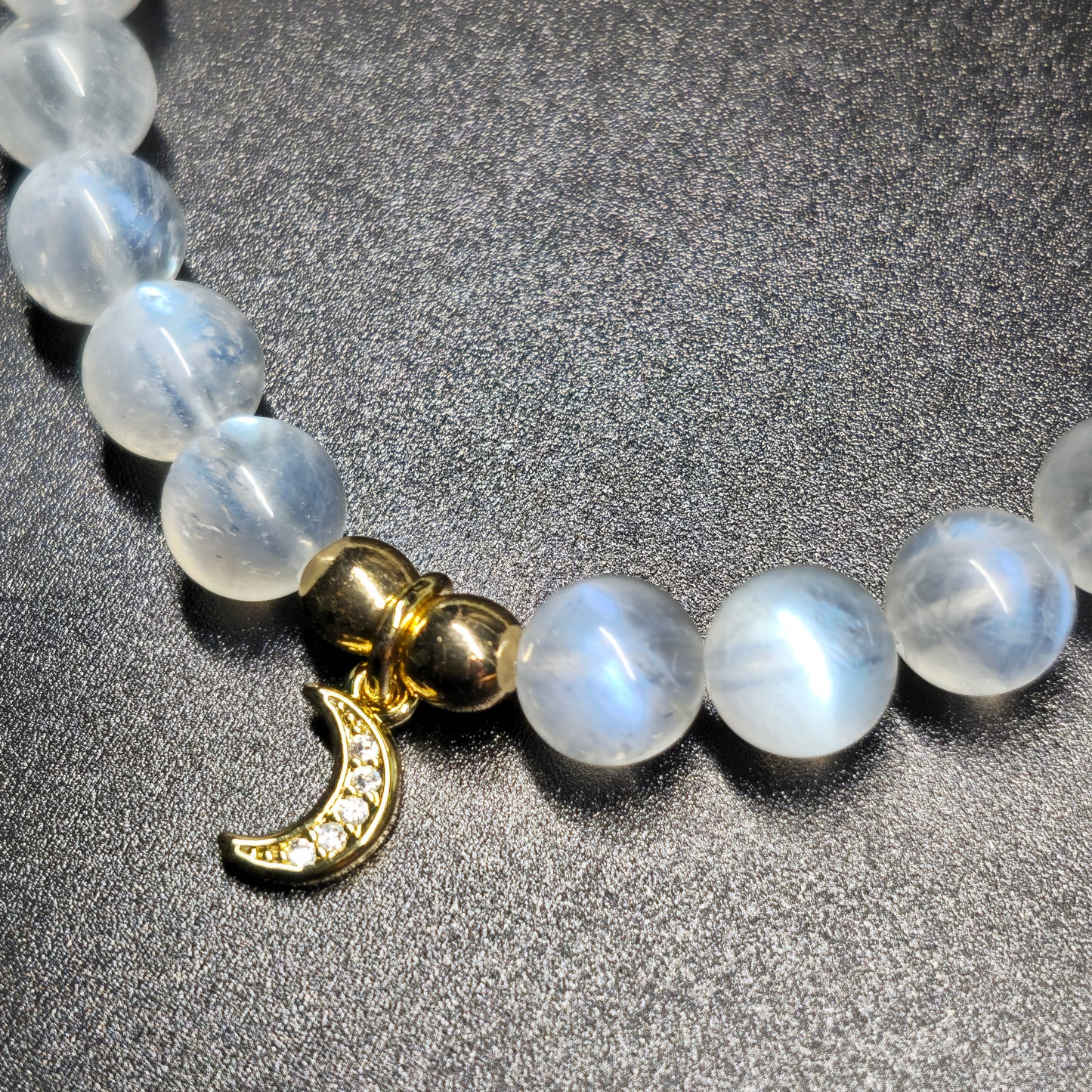 6mm AA Grade Rainbow Moonstone Bracelet | Gold or Silver