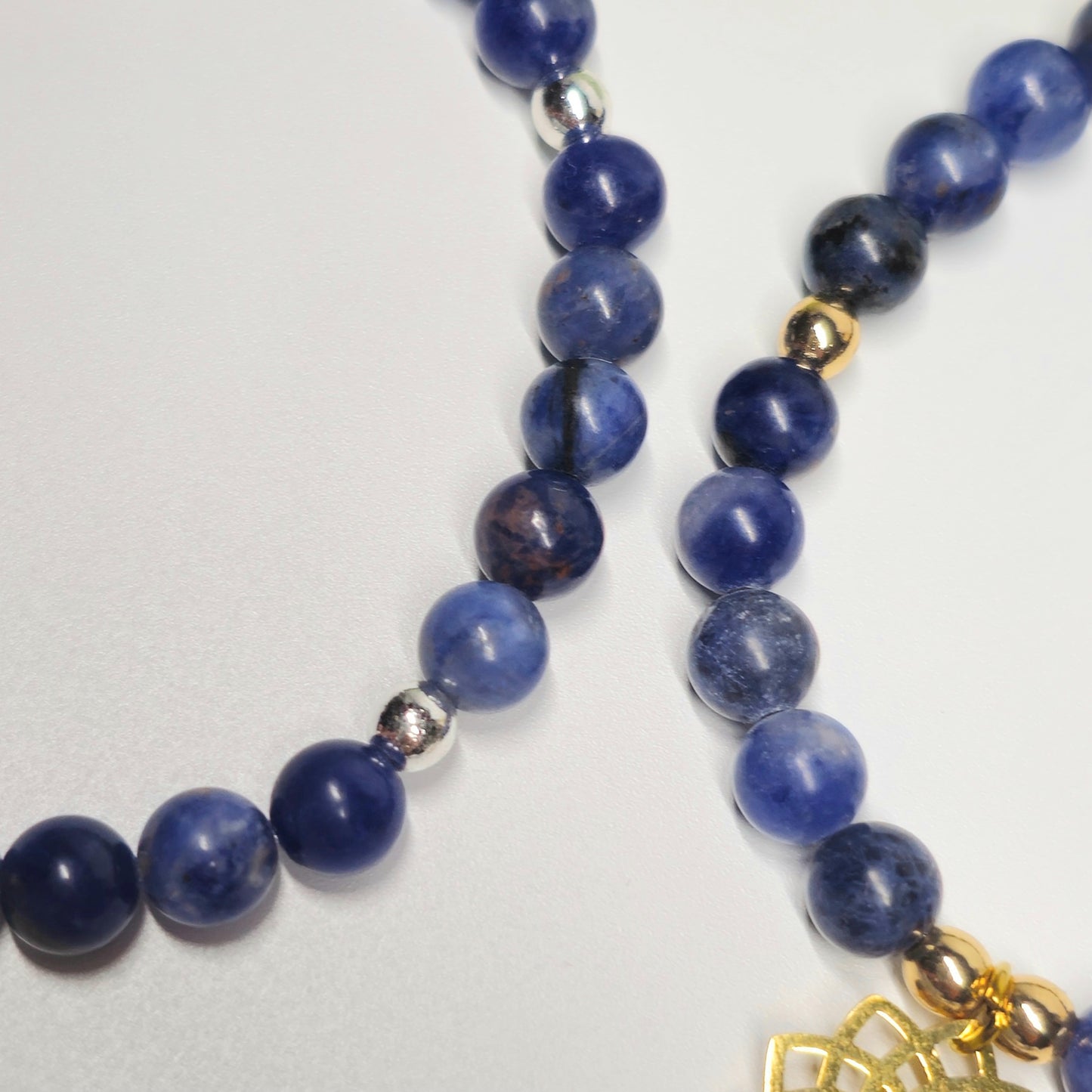 6mm A Grade Sodalite Bracelet | Gold or Silver