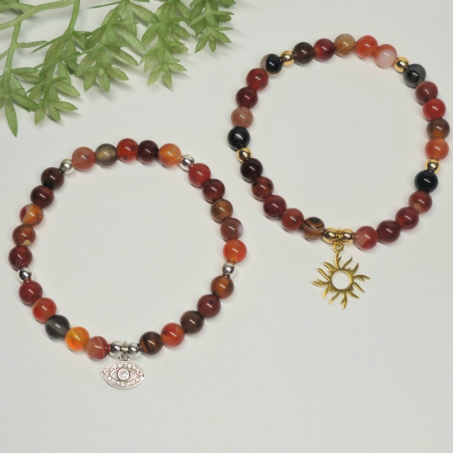 6mm Chocolate Agate Bracelet | Gold or Silver (Treated)