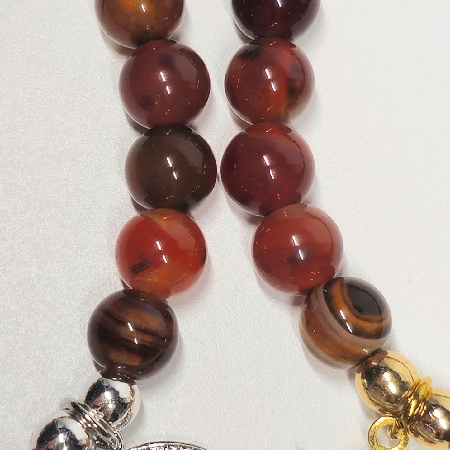 6mm Chocolate Agate Bracelet | Gold or Silver (Treated)