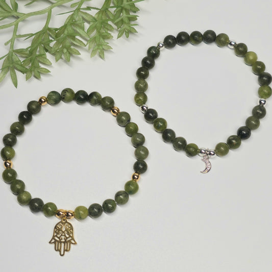 6mm Xinyi Jade Bracelet | Gold or Silver
