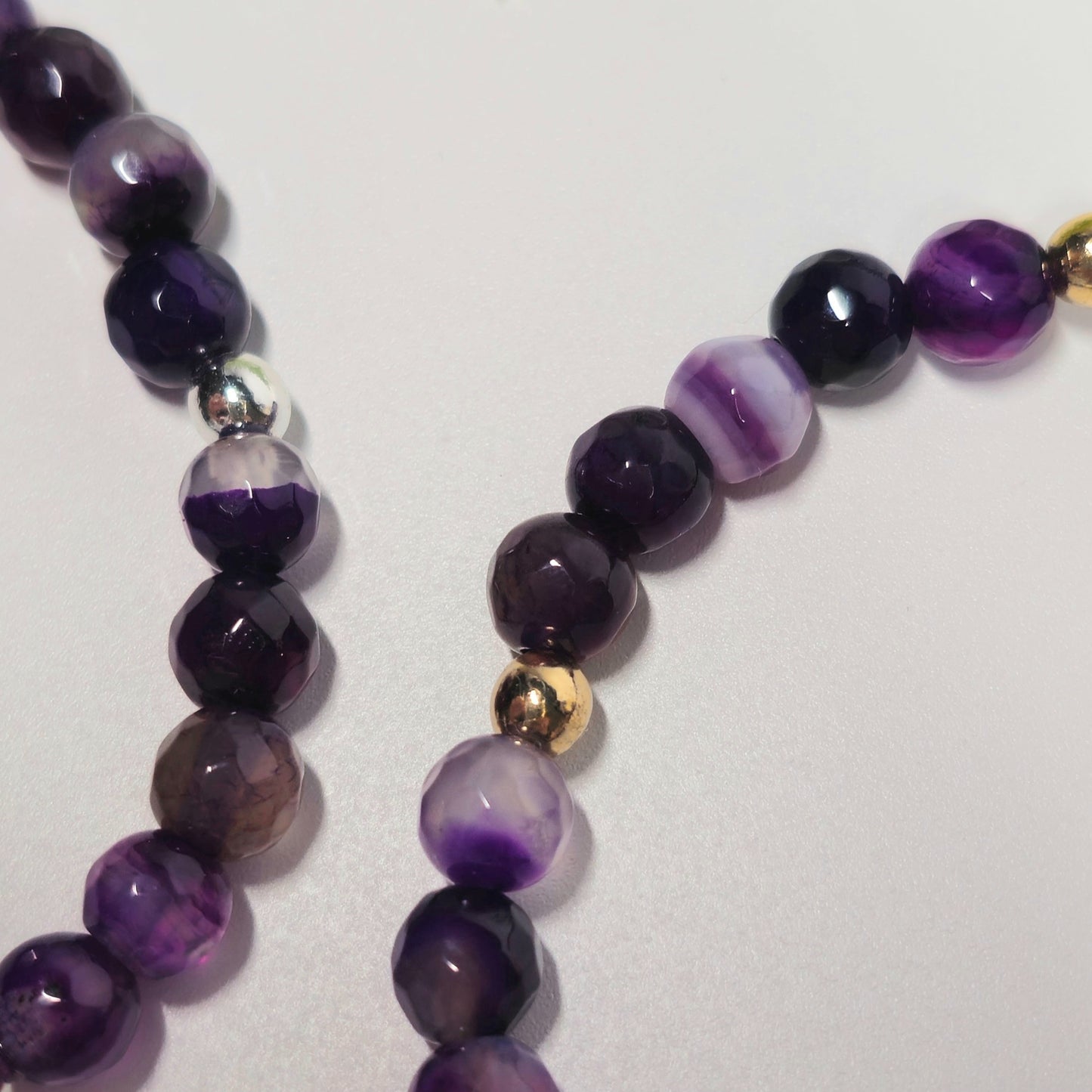 6mm Madagascar Agate Bracelet | Gold or Silver (Dyed)