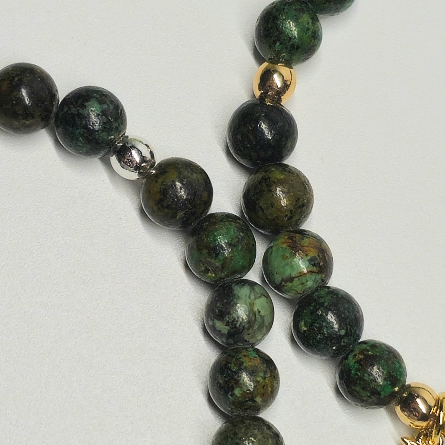 6mm African Turquoise Bracelet | Gold or Silver