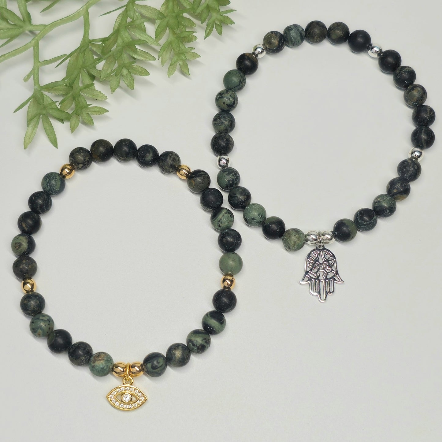 6mm Frost Kambaba Jasper Bracelet | Gold or Silver