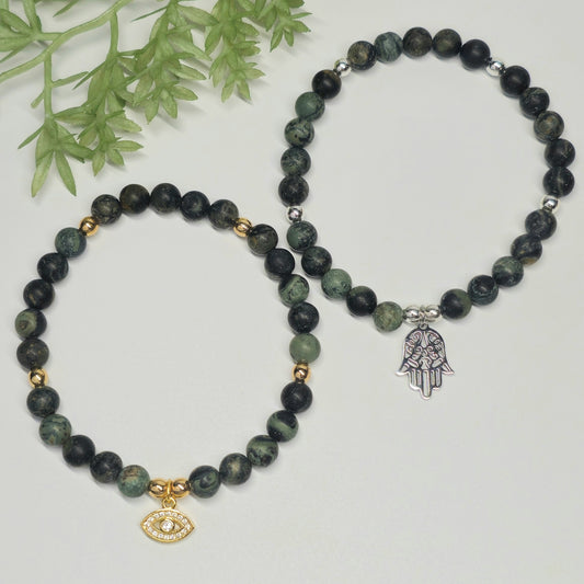 6mm Frost Kambaba Jasper Bracelet | Gold or Silver