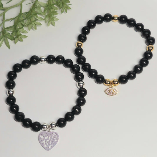 8mm Shungite Bracelet | Gold or Silver