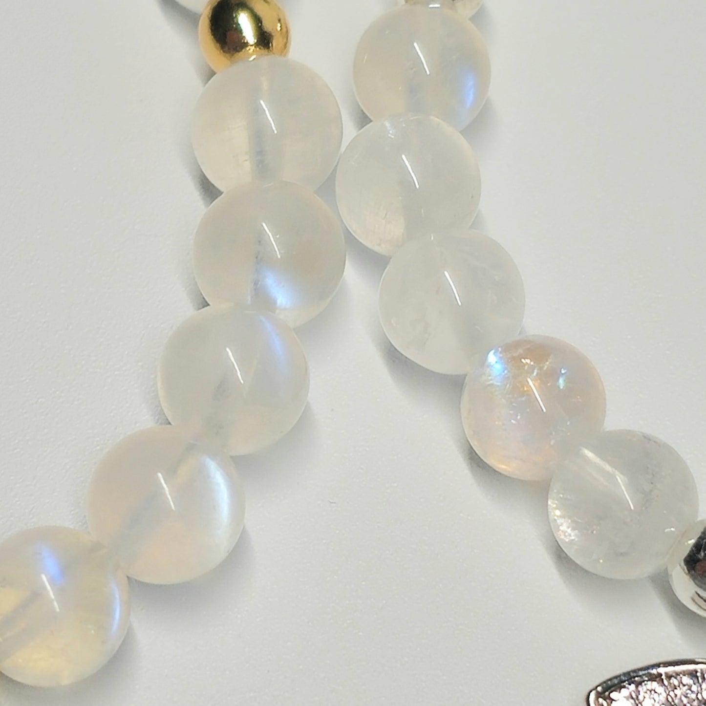 6mm AA Grade Rainbow Moonstone Bracelet | Gold or Silver