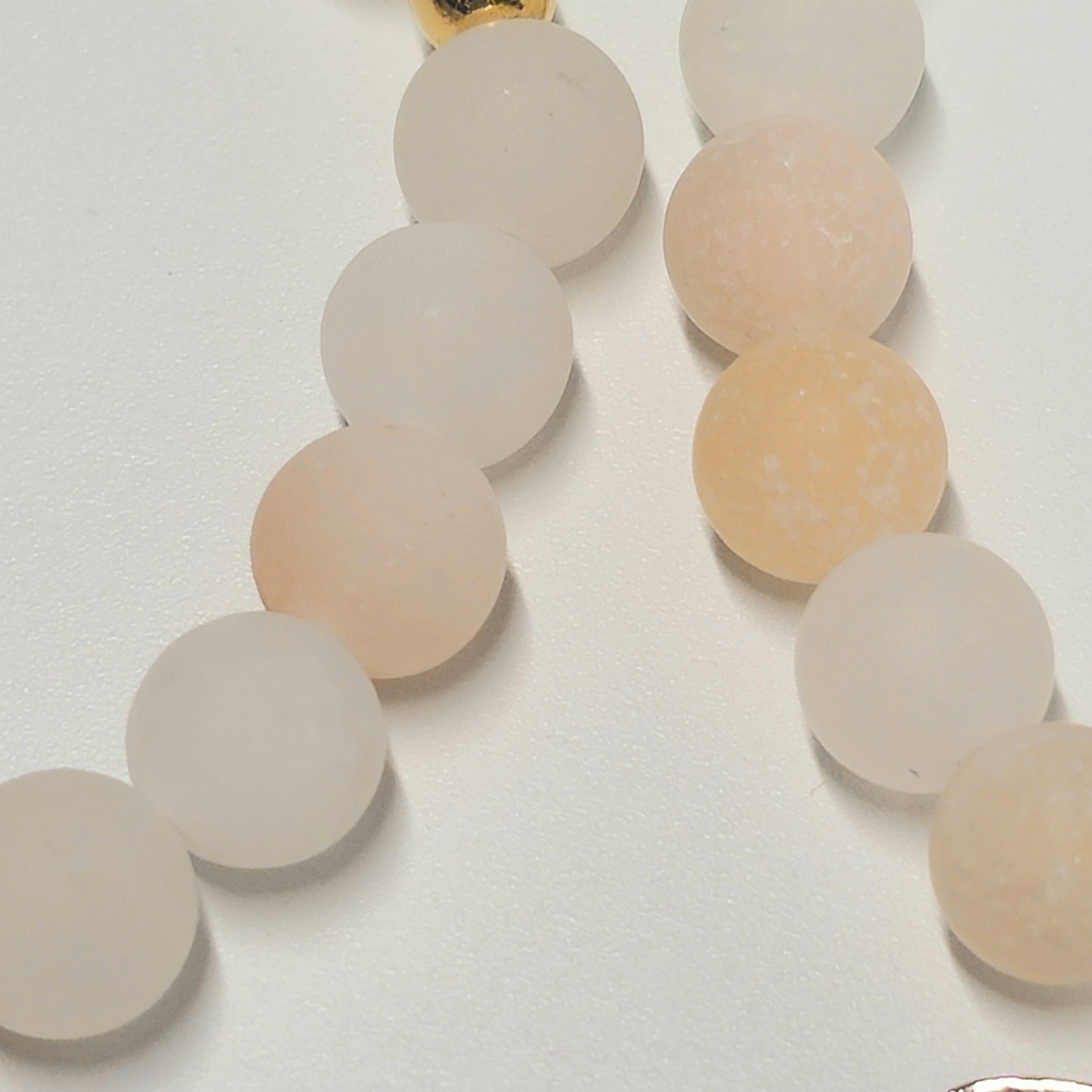 6mm Frost Peach Aventurine Bracelet | Gold or Silver