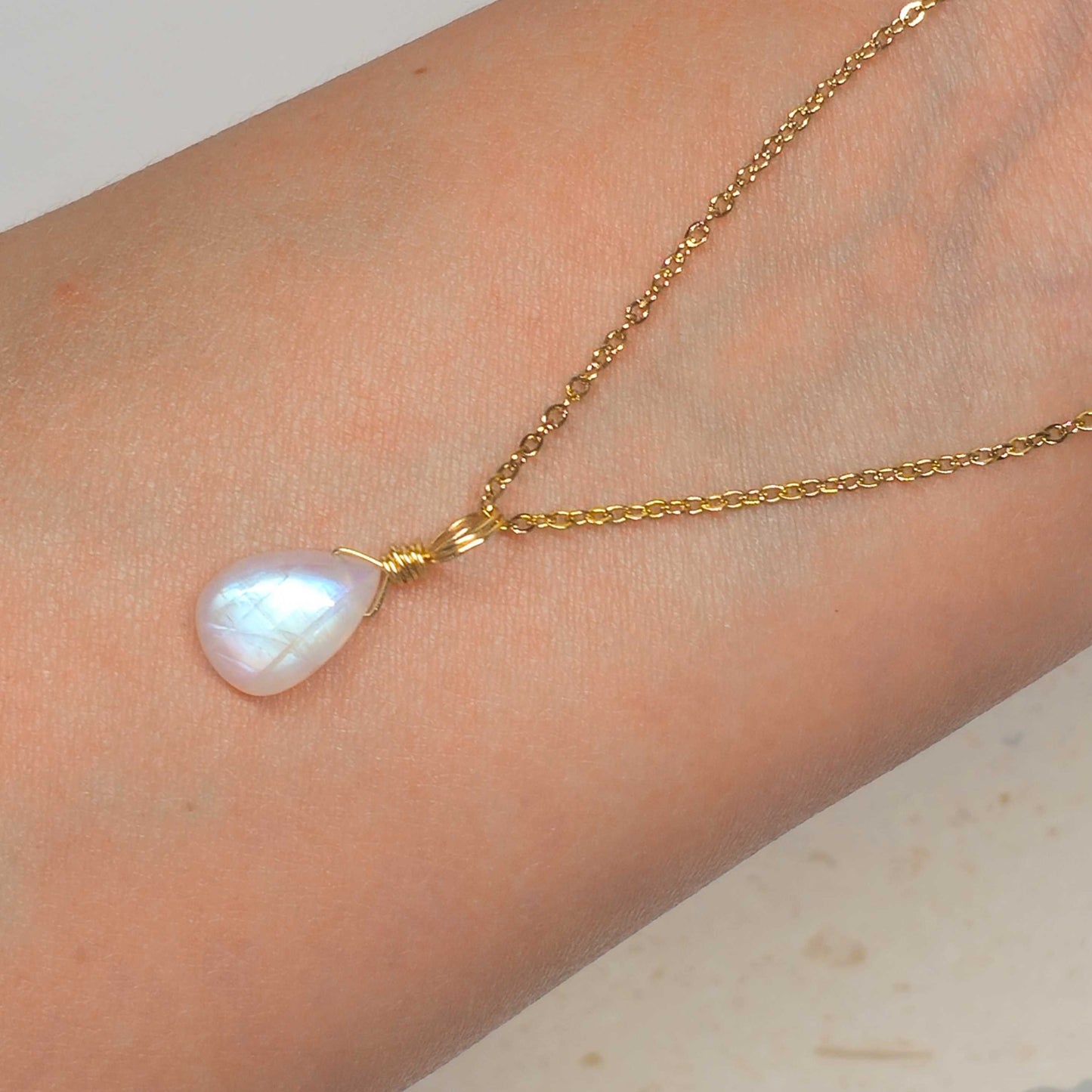 Rainbow Moonstone Necklace