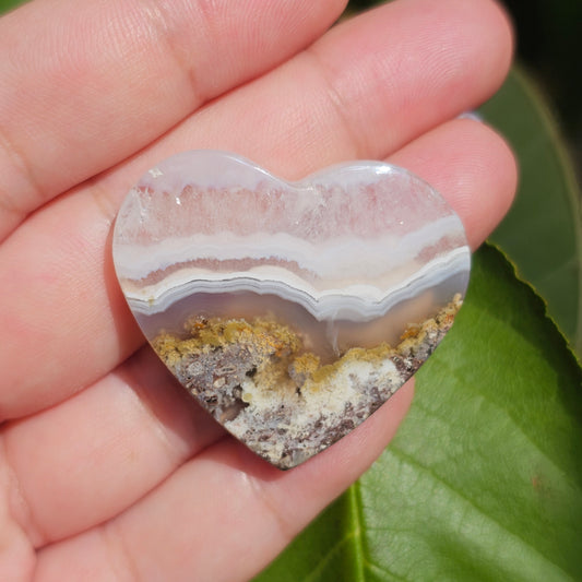 Scenic Moss Agate Heart (B)