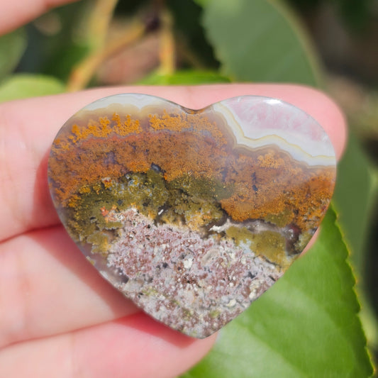 Scenic Moss Agate Heart (C)