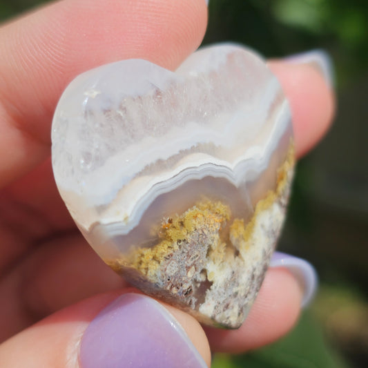 Scenic Moss Agate Heart (B)