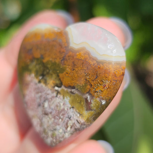Scenic Moss Agate Heart (C)