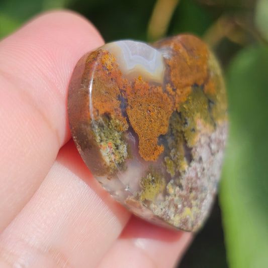 Scenic Moss Agate Heart (A)