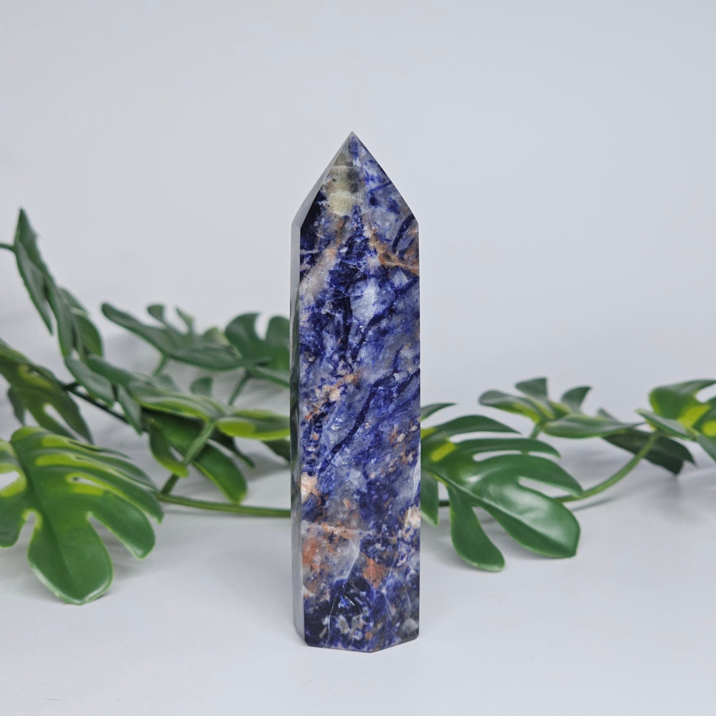 Sodalite Tower Crystal Point | Logic Truth & Communication Stone | D