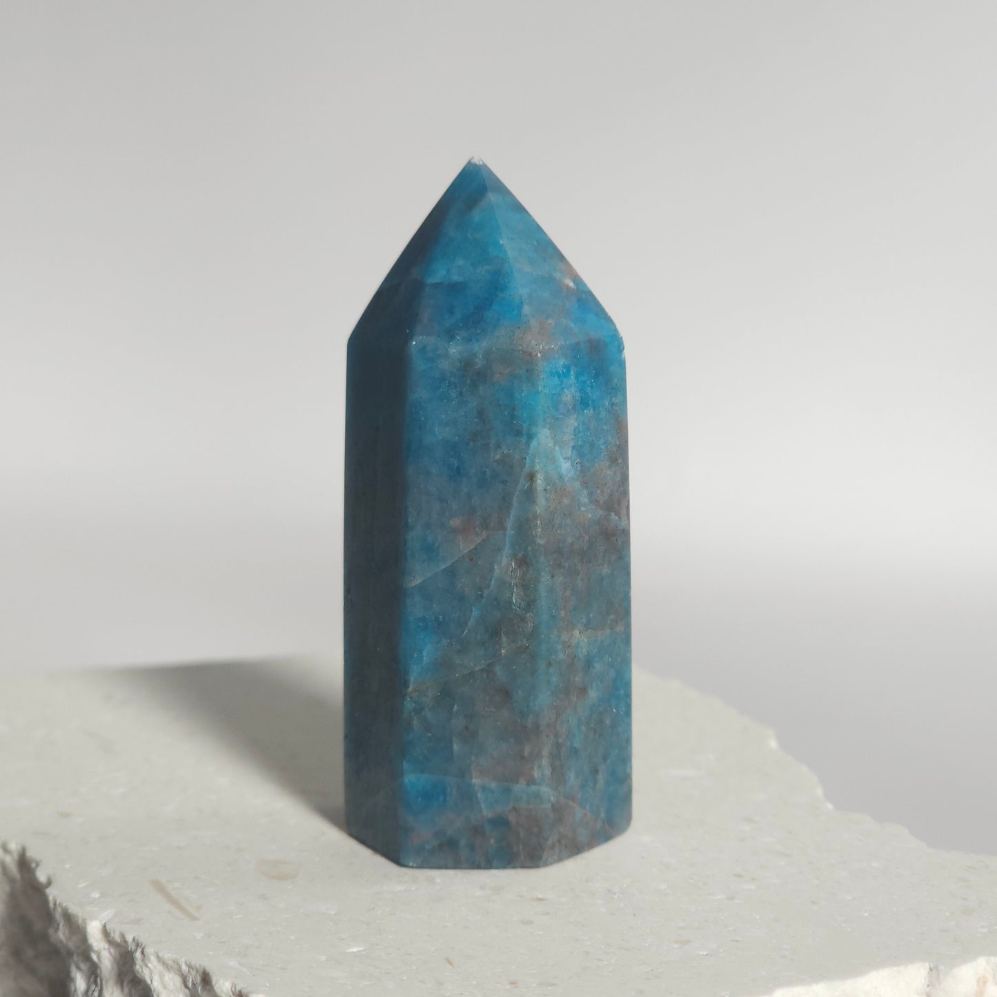 Blue Apatite Tower Crystal Point | Manifestation Inspiration & Clarity | A