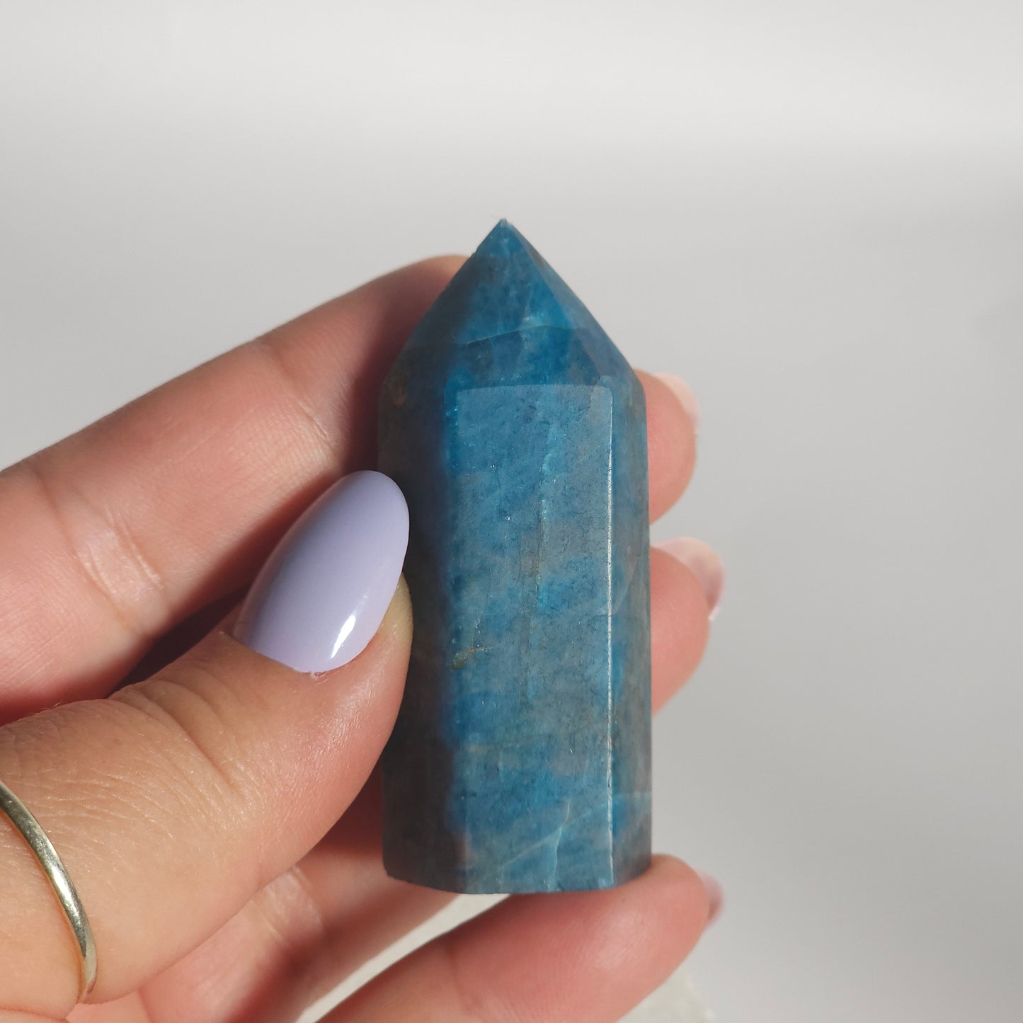 Blue Apatite Tower Crystal Point | Manifestation Inspiration & Clarity | A