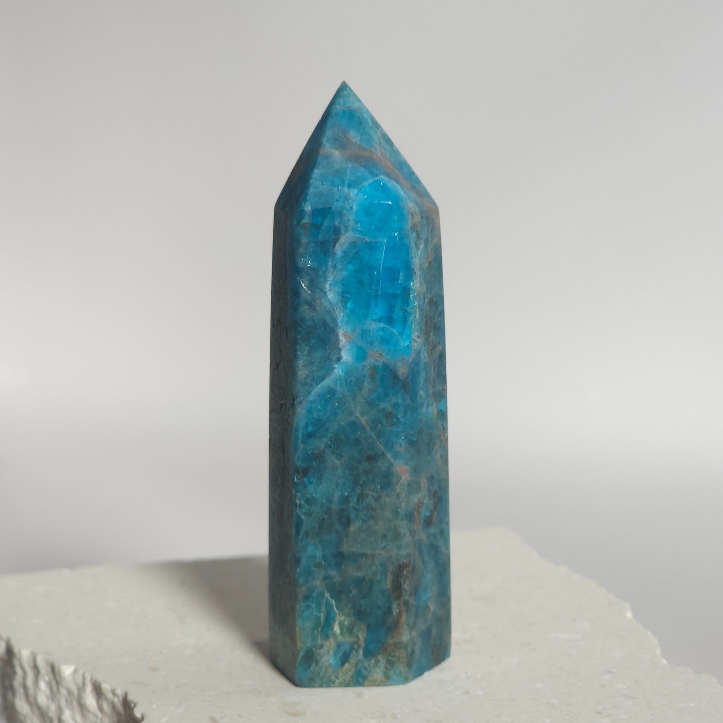 Blue Apatite Tower Crystal Point | Manifestation Inspiration & Clarity | B
