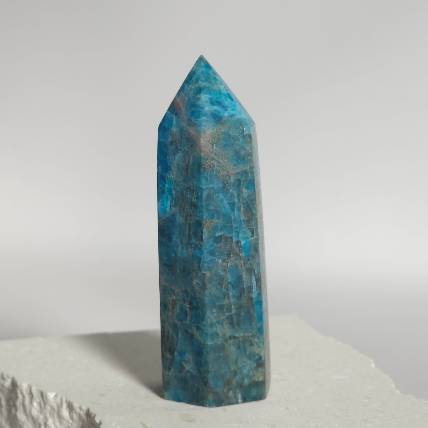Blue Apatite Tower Crystal Point | Manifestation Inspiration & Clarity | B