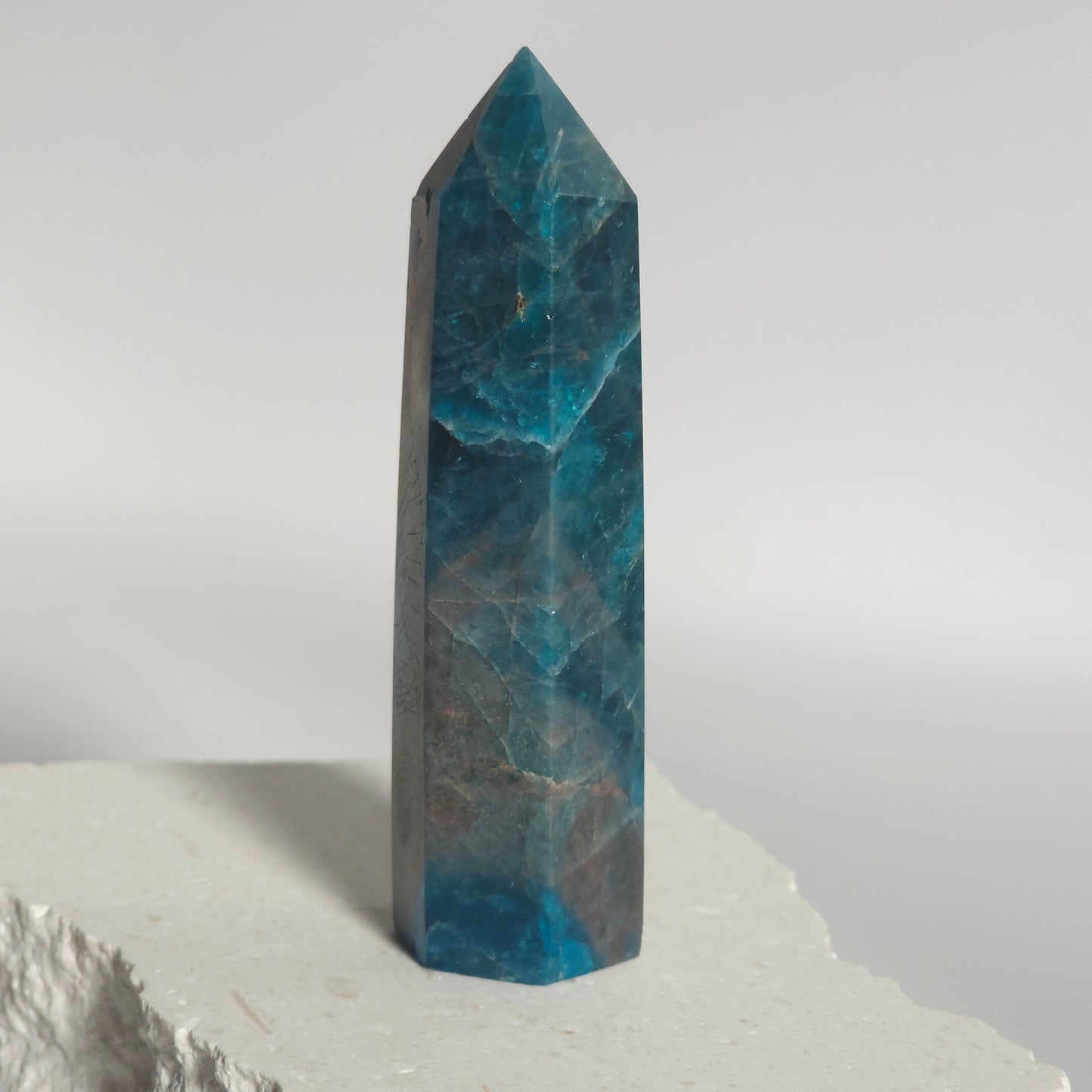 Blue Apatite Tower Crystal Point | Manifestation Inspiration & Clarity | C