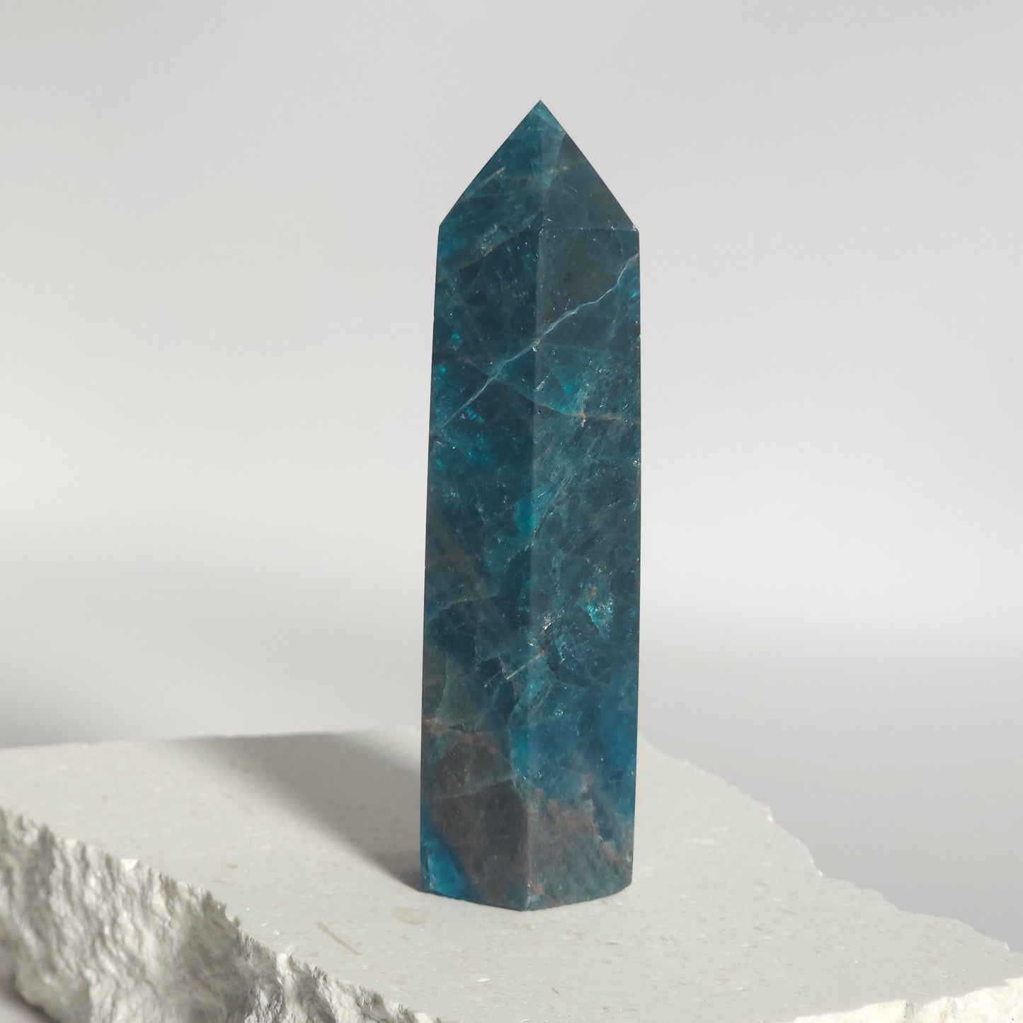 Blue Apatite Tower Crystal Point | Manifestation Inspiration & Clarity | C
