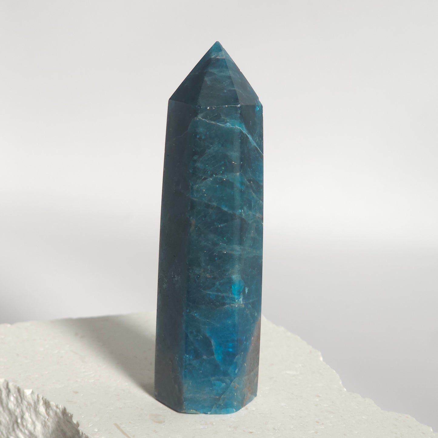 Blue Apatite Tower Crystal Point | Manifestation Inspiration & Clarity | C